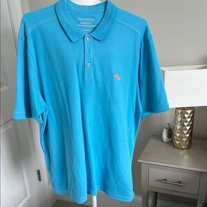 Tommy Bahama Blue Polo Shirt Vibrant Knit Casual
